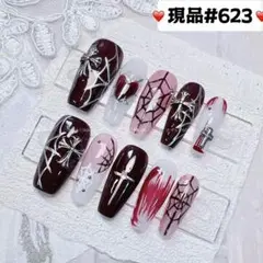 623現品推しネイルチップ付け爪量産型姫ギャルクロムハーツチークy2k痛ネイル