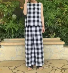 【新品未使用】ルノンキュール 綿麻　セットアップ