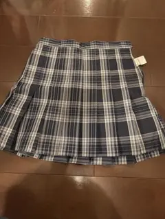 制服スカート　ネイビー系チェック プリーツスカート