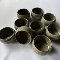 武内晴二郎 酒津堤窯 三色流掛湯呑 三客セット 民藝 柳宗悦 - メルカリ