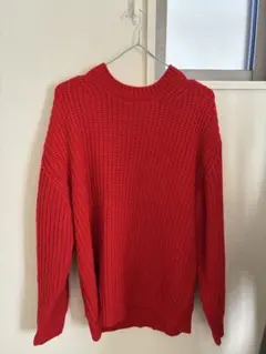 赤色 長袖 ニットセーター