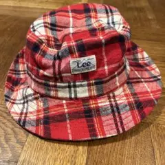 Lee レッドチェック バケットハット　54センチ