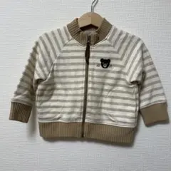 DOUBLE.B トレーナー 80 ベージュストライプ