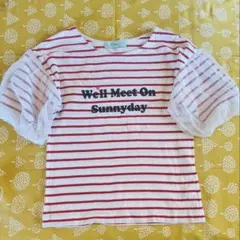 Lindsay 赤白ボーダーTシャツ M