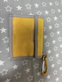 イエローメッシュ　トラベルポーチ　スノボチケットホルダー