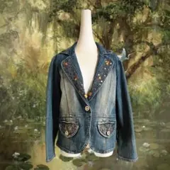 y2k 00s フェアリーグランジ デニムジャケット 平成ギャル 森ガール