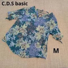 C.D.S basic 花柄 レースアップ トップス Mのサムネイル