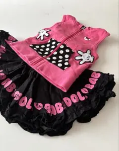 BABYDOLLミニー・マウス風ピンクベストとスカート