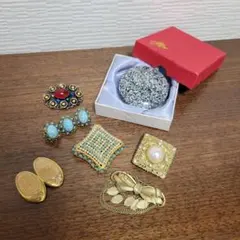 ヴィンテージ　レトロ　ブローチセット 6点