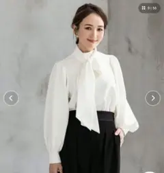 ❲ur's❳2wayボリュームスリーブボウタイブラウス M ホワイトユアーズ