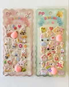 新品/キャラクターシール 2シートセット ぷっくりシール ぷにぷに 立体シール