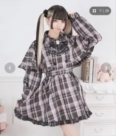 完売品 Pal elfy レース付きケープワンピース ピンク