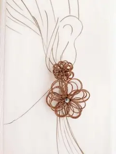 水引 ⌘ イヤリング　茶