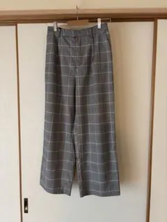 LOWRYS FARM チェック柄ワイドパンツ Lサイズ