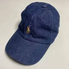新品未使用【POLO RALPH LAUREN】キッズ用デニムキャップ約53cm