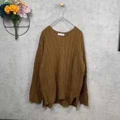 【美品】セブンデイズ サンデイ ニット セーター Vネック M ブラウン 長袖