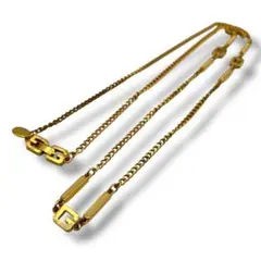 美品 GIVENCHY ジバンシー ロング ネックレス Gロゴ ヴィンテージ 金