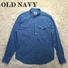 OLD NAVY プルオーバー リネンシャツ コットン混 セルリアンブルーのサムネイル