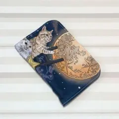 ふわふわガーゼハンカチ⭐️おとぎの国の猫と仲間たち☆月明かりの猫