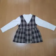 petit main チェック柄ワンピース 130