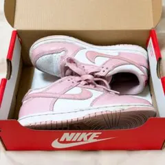 NIKE DUNK LOW BP スニーカー 19cm 白ピンク