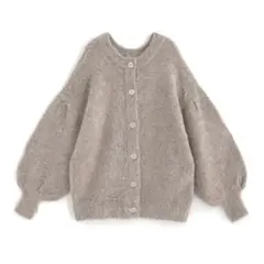 美品GRL前後2Wayモヘヤタッチニットカーディガン　[an1244]　モカ Ｆ