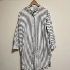 GU ストライプ柄 長袖シャツワンピース Mサイズ
