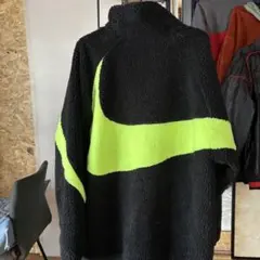 Nike フリースジャケット 黒/蛍光グリーン