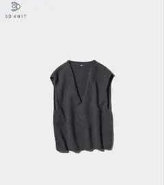 UNIQLO 3DスフレヤーンVネックベスト　M