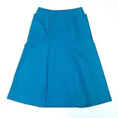 仏製！HERMES エルメス コットンAラインスカート 36 S-M ブルー春夏のサムネイル