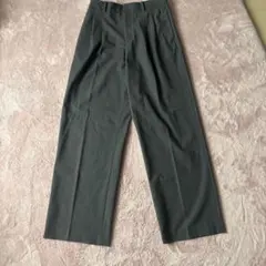 【UNIQLO】タックワイドパンツ　丈長め　Lサイズ グレー