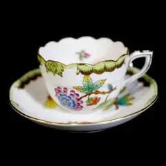 【極美品 １級品】ヘレンド ヴィクトリアブーケ デミタス カップ＆ソーサー