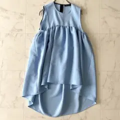 YOKO CHAN ヘムフレア ノースリーブ ワンピース ブルー 38 ドレス YOKO CHAN ヘムフレア ノースリーブ ワンピース ブルー 38 ドレス