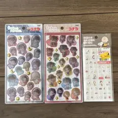 31【３点セット】うるちゅるポップシール 名探偵コナン　タイルみたいなシール
