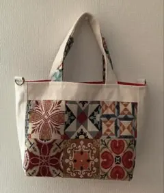 【ハンドメイド】トートバッグ　サブバッグ　ゴブラン織り