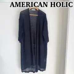 AMERICAN HOLIC アメリカンホリック　透かし編みニットカーディガンのサムネイル