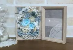 ✩.*˚521フォトフレーム プリザーブドフラワー ブルー