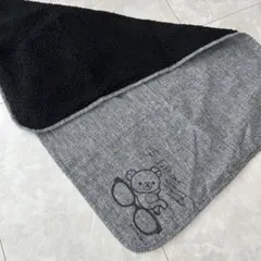 リラクマ　メガネ　リバーシブルおくるみ・ブランケット　ひざ掛け　グレー