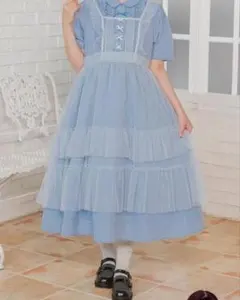青木美沙子　しまむら　チュールエプロン　水色　Sサイズのサムネイル