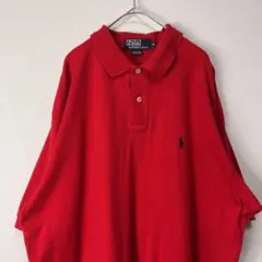 USA古着 90s Ralph Lauren ラルフローレン ポロシャツ 赤