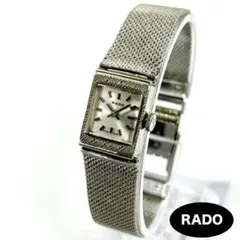 RADO 手巻き シルバー スクエア ヴィンテージ レディース 時計 稼働