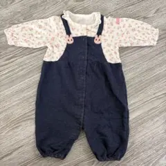 【美品】ミキハウス カバーオール ツーウェイオール 50〜60 ベビー服 新生児