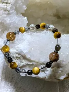 新品未使用　天然石ブラウンルチルクォーツブレスレット