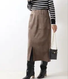 【Spic&Span】スピックアンドスパン スウェード調タイトスカート