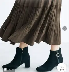 grove ブラックスエード ジッパーブーツ 人間工学 ゆらリングブーツ