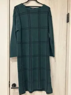 LAUTREAMONT グリーン チェック柄 ワンピース 38