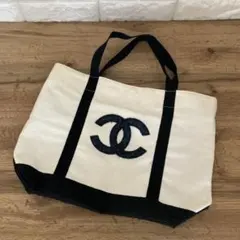 [CHANEL]海外イベント ノベルティジュートバッグ 新品/未使用 CHANEL イギリス限定 ジュート トートバッグ正規ノベルティ リネン
