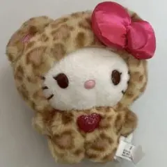 ハローキティ ヒョウ柄ぬいぐるみキーホルダー