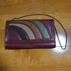 多色ストライプ クラッチバッグ　アンティーク