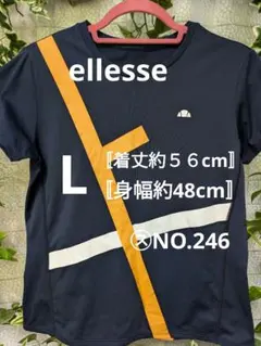 ellesse テニス Tシャツ ネイビー L㋜NO.246